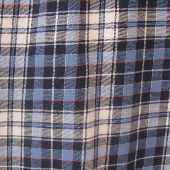 Mens Eddie Bauer Blue Plaid Flannel Shirt sz L - Picture 7 of 10